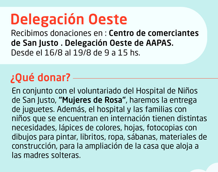 Campa&ntilde;a solidaria de AAPAS por el D&iacute;a de las Infancias