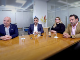 Sebastián Del Brutto, presidente de AAPAS; Nicolás Saurit Román, vicepresidente; Martín Caeiro, prosecretario, y Ana Belén Leyva, vocal de la asociación