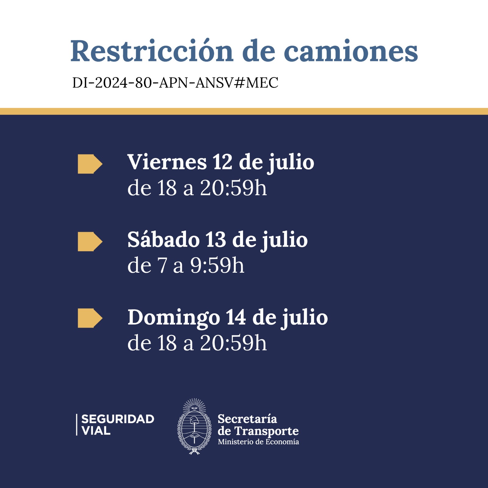 Restricción en rutas nacionales para camiones por el inicio de las ...